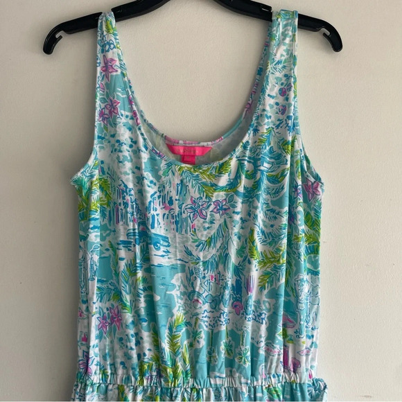 Lilly Pulitzer Analee Tropical Ruffle Romper What A Lovely Place 33087 - Picture 4 of 10